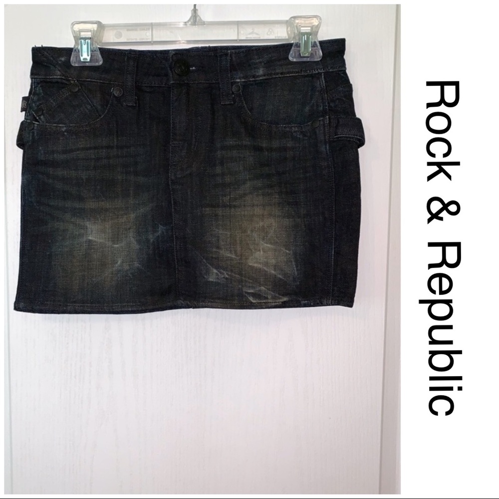 Rock and Republic | Black Denim Mini Skirt